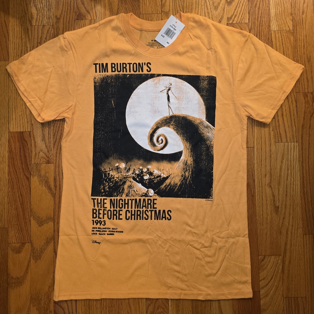 Tim Burton's Nightmare Before Christmas Orange T-Shirt Disney NWT